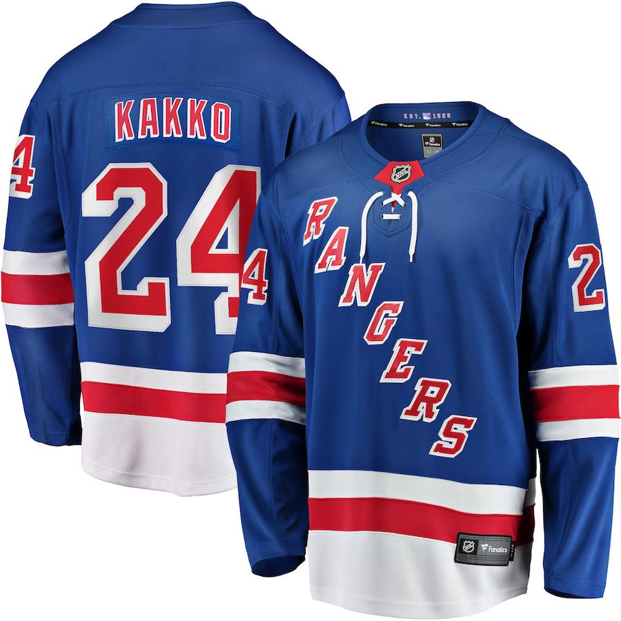 Men New York Rangers #24 Kaapo Kakko Fanatics Branded Blue Home Premier Breakaway Player NHL Jersey